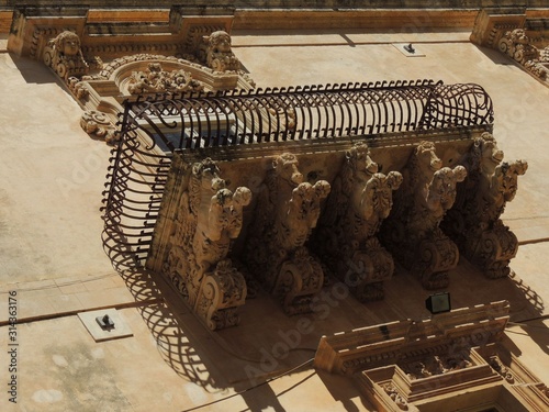 Noto – Nicolaci palace decorated balconies photo