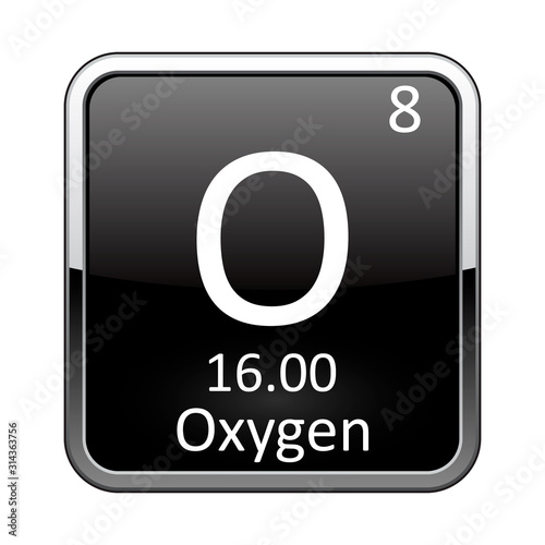 The periodic table element Oxygen. Vector illustration