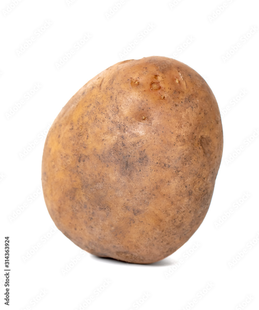 Single potato isolated on white background. Vegetable. Single potato isolated on white background. Vegetable.