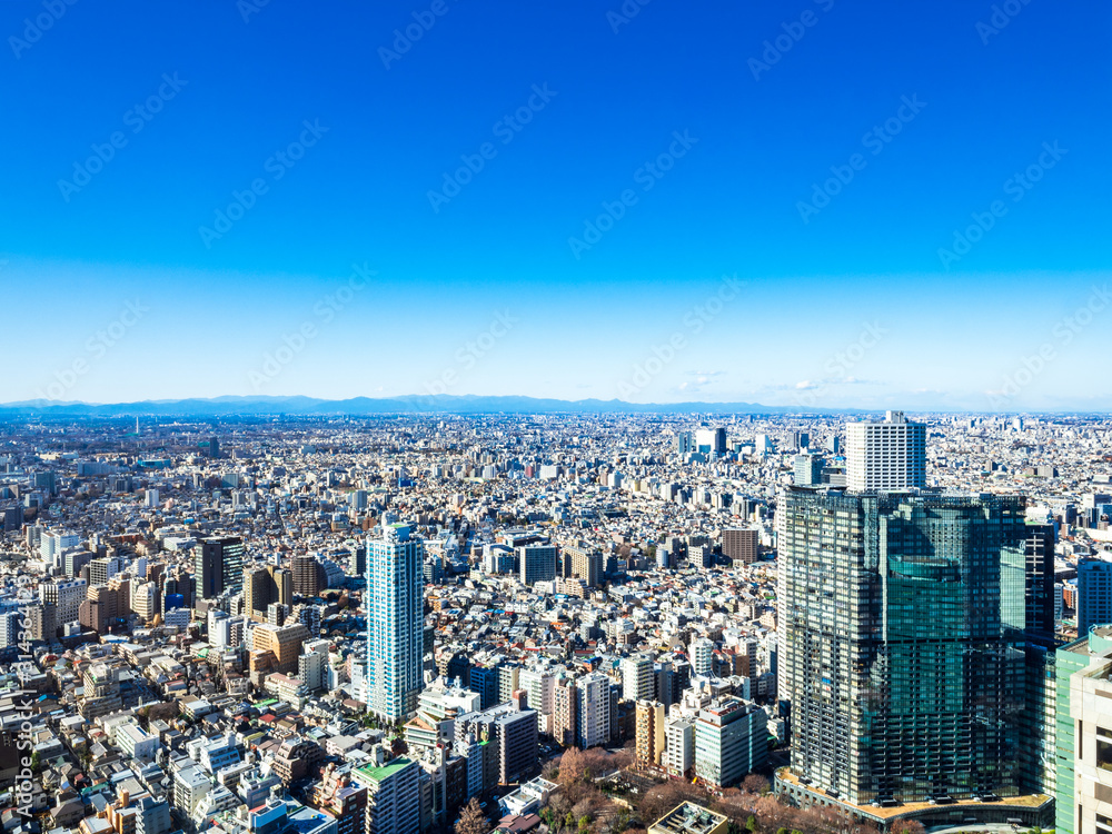 東京　青空と都市風景