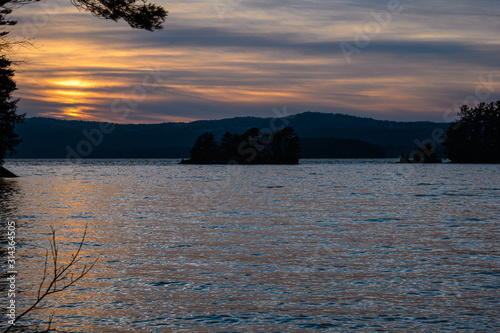 Sunset over the island