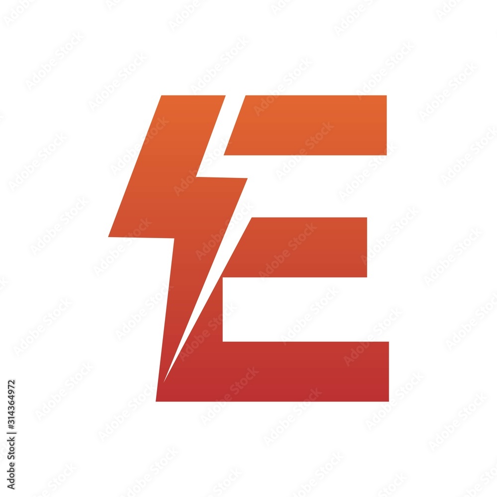 Letter E thunder power shape logo icon. Electrical Icon logo concept. Letter E thunder power shape logo icon. Electrical Icon logo concept.