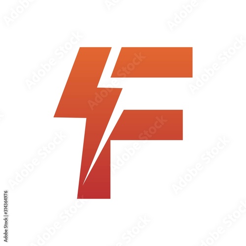 Free Download Letter F thunder power shape logo icon. Electrical Icon logo concept. - GFXLoad