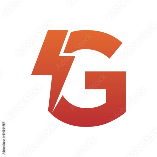 Free Download Letter G thunder power shape logo icon. Electrical Icon logo concept. - GFXLoad