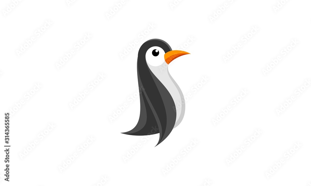 Obraz premium Penguin simple vector logo