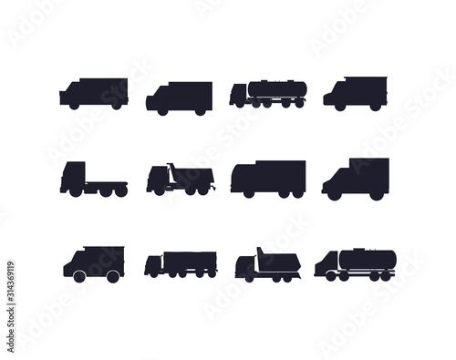 Isolated trucks icon set vector design