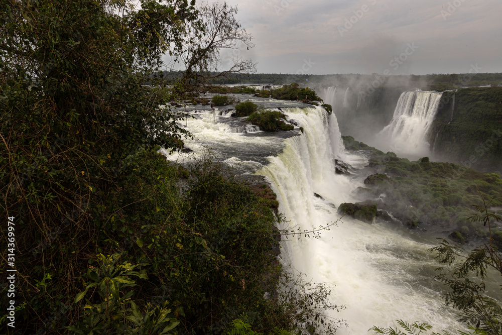 waterfall in the forest. waterfalls of iguaçu waterfall in the forest. waterfalls of iguaçu