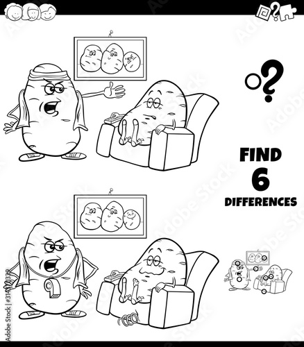 differences coloring game with couch potato proverb