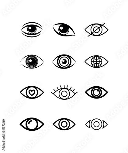 Isolated eyes icon set vector design