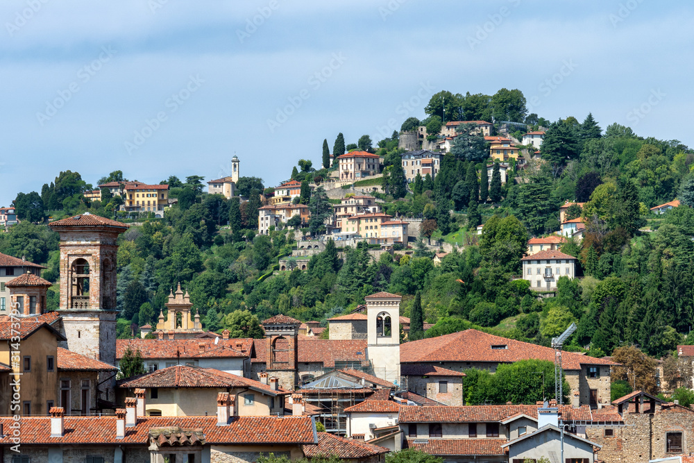 View of Old Town Citta Alta of Bergamo, Italy