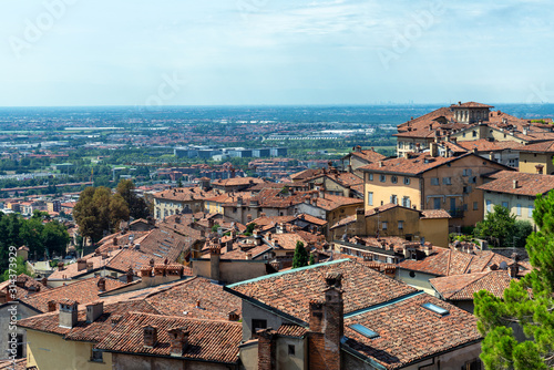 View of Old Town Citta Alta of Bergamo, Italy