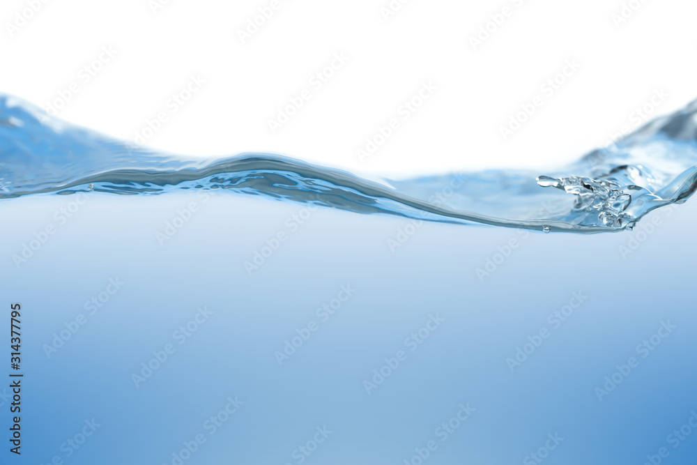 Water splash. Aqua flowing in waves and creating bubbles. Drops on the water surface feel fresh and clean. isolated on white background. Water splash. Aqua flowing in waves and creating bubbles. Drops on the water surface feel fresh and clean. isolated on white background.