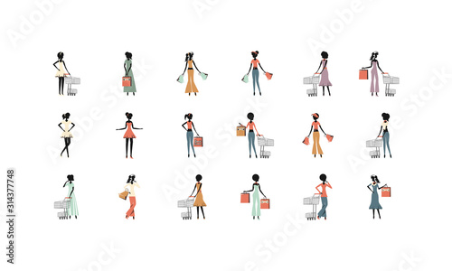 Isolated shopping and ecommerce icon set vector design