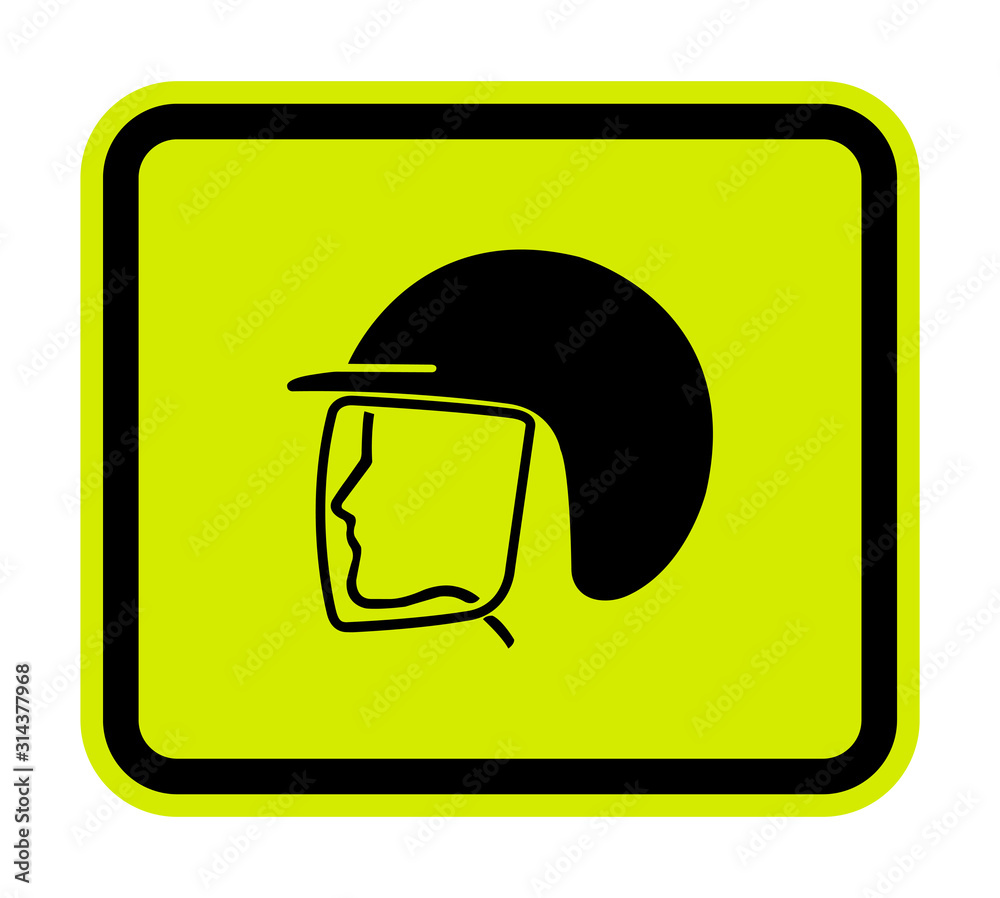 Wear Safety Helmet Symbol Isolate On White Background,Vector Illustration EPS.10