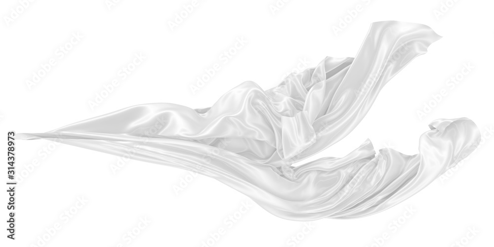 Abstract background of white wavy silk or satin. 3d rendering image. Abstract background of white wavy silk or satin. 3d rendering image.
