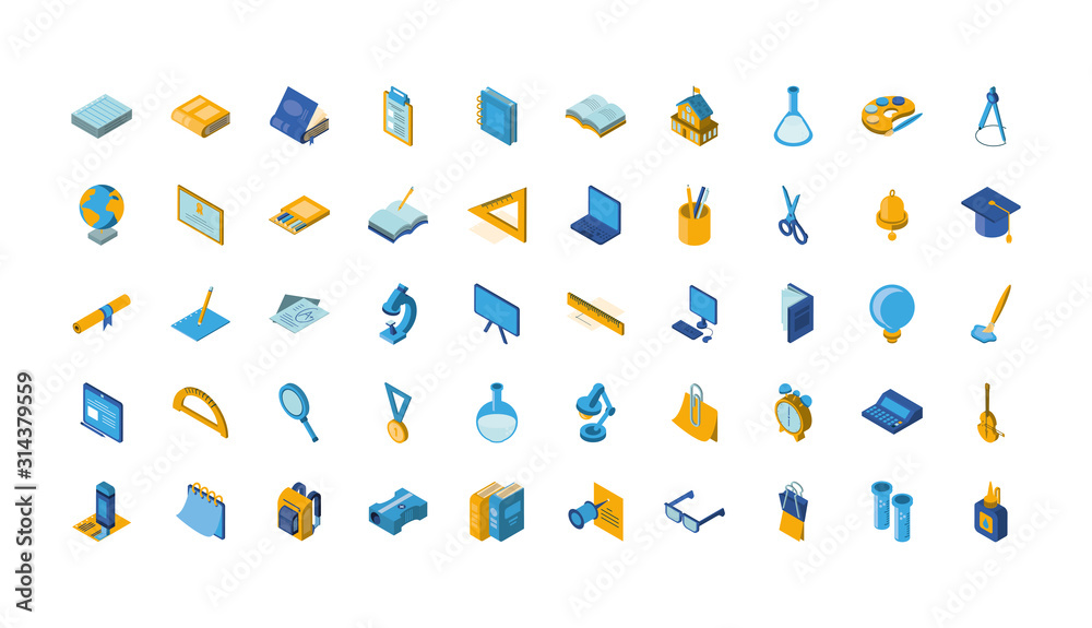 Isolated school icon set vector design