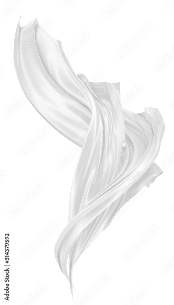 Abstract background of white wavy silk or satin. 3d rendering image. Abstract background of white wavy silk or satin. 3d rendering image.