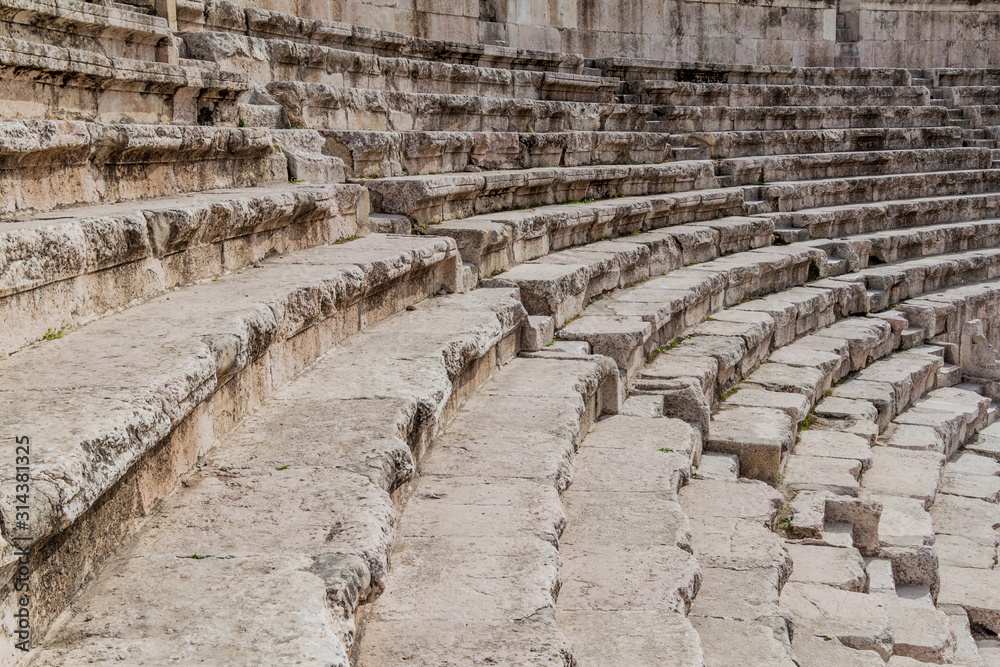 Auditorium of the Roman Theatre in Amman, Jordan