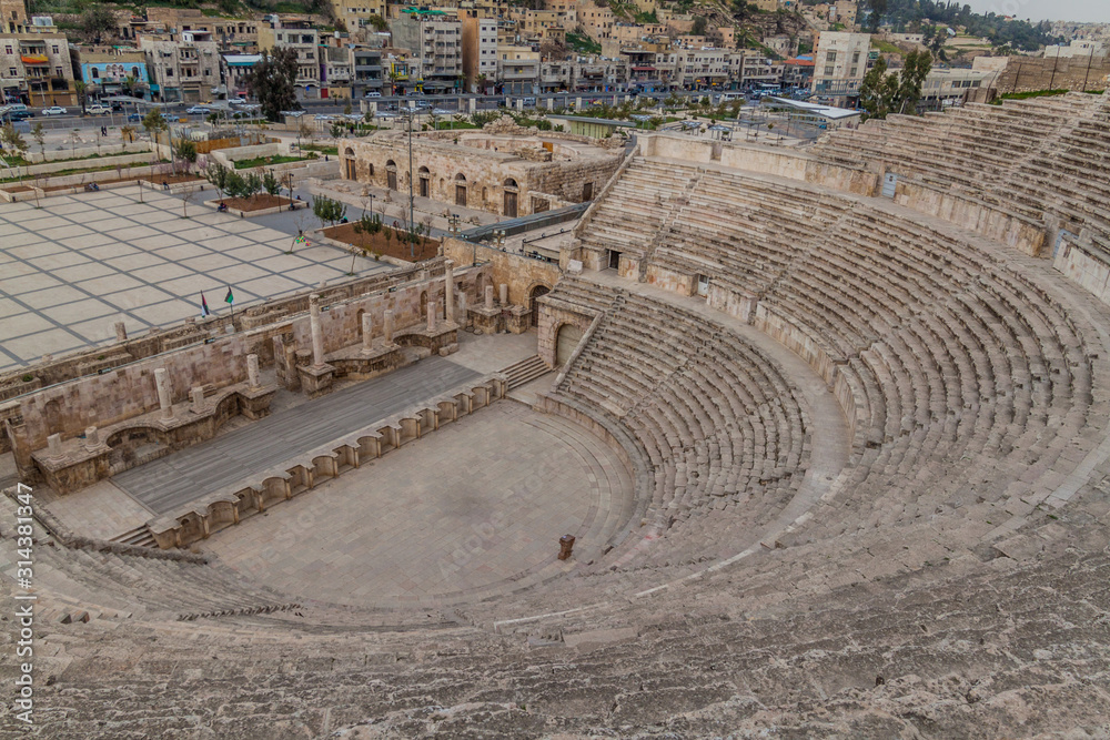 View of the Roman Theatre in Amman, Jordan