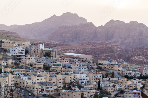 Buildings of Wadi Musa, town located near the archaeological site Petra, Jordan © Matyas Rehak