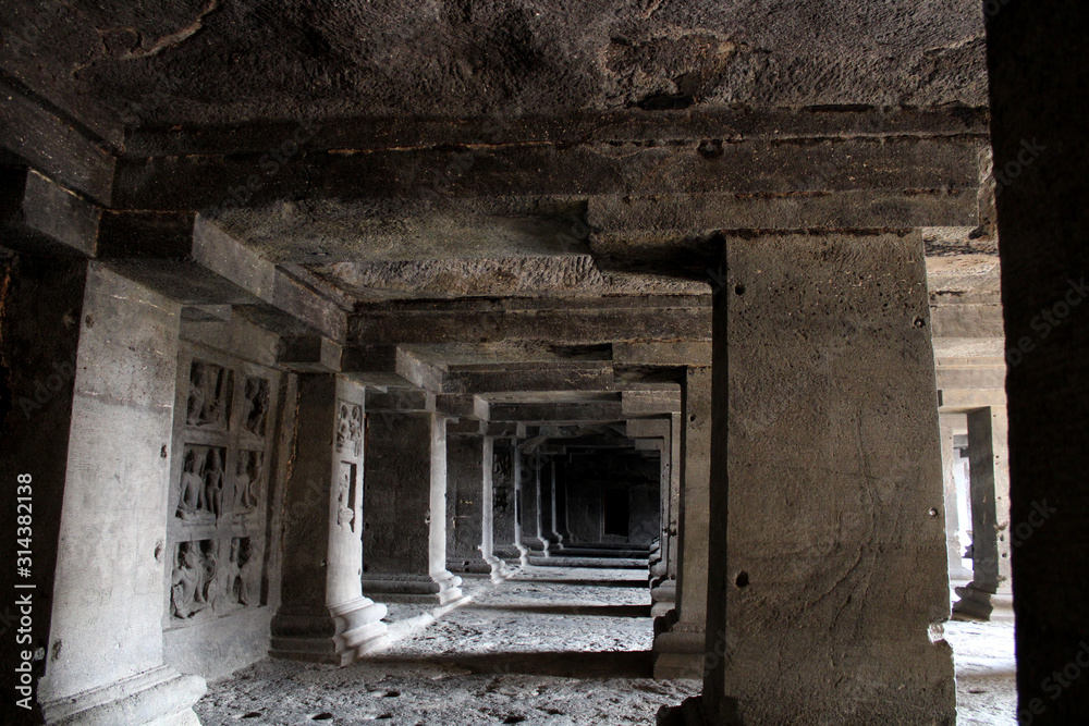 Pillars of Ellora Cave.