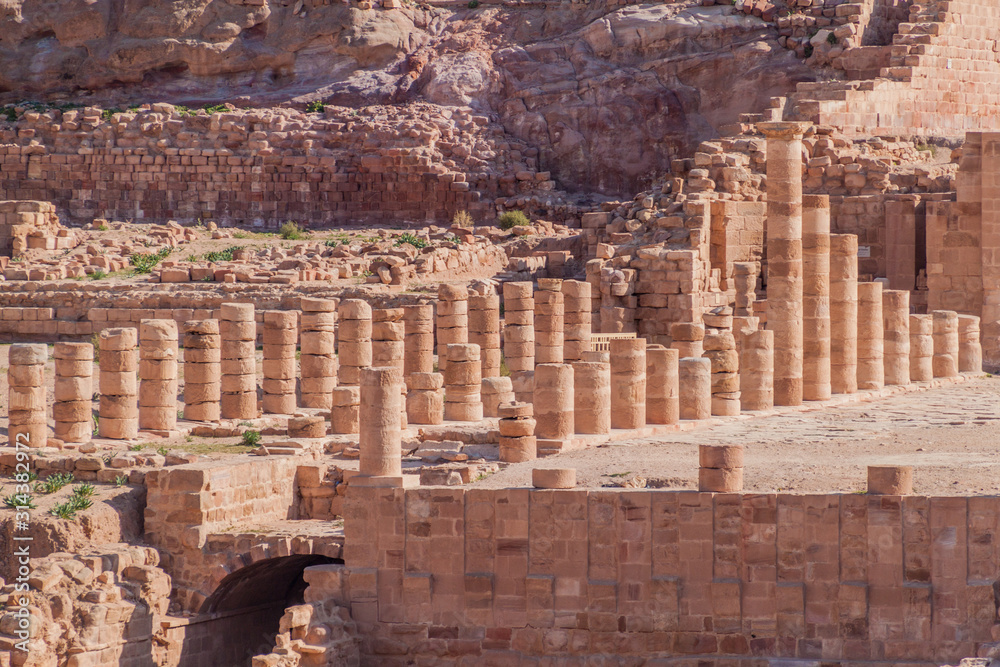 Ruins of the Great Temple in the ancient city Petra, Jordan