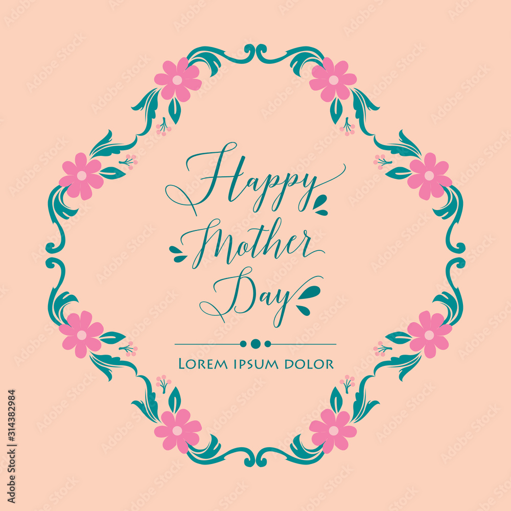 Element design art of leaves and wreath, for elegant happy mother day greeting card design. Vector Element design art of leaves and wreath, for elegant happy mother day greeting card design. Vector