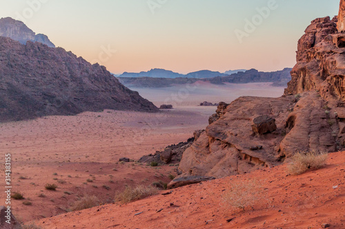 Rocky landscape of Wadi Rum desert, Jordan