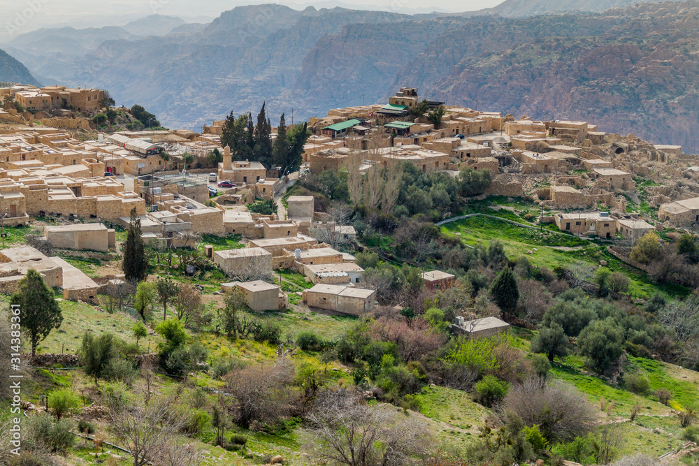 View of Dana village, Jordan - obrazy, fototapety, plakaty 