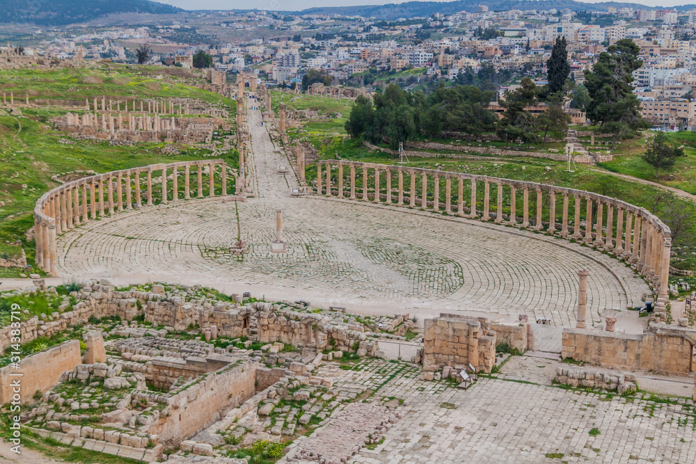 Forum of the ancient city Jerash, Jordan