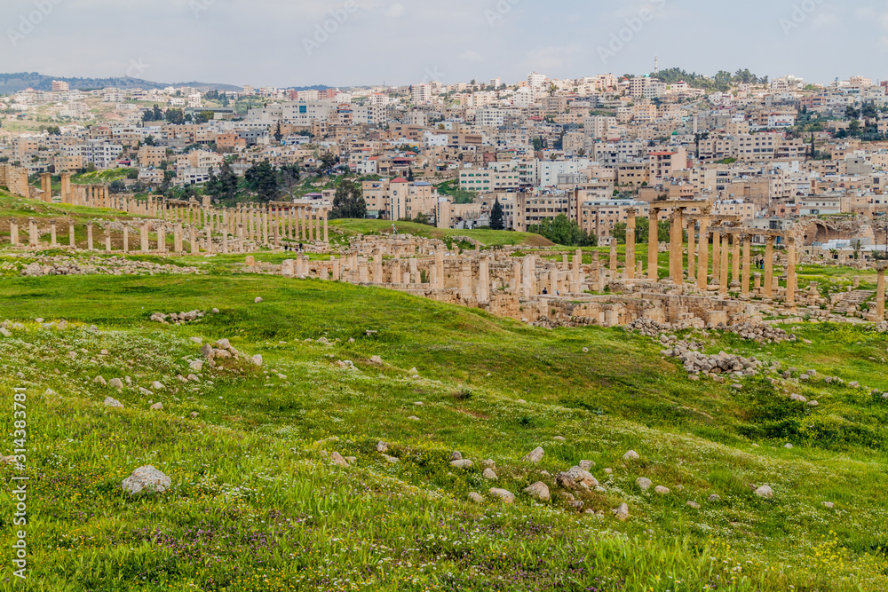 Ruins of the ancient city Jerash, Jordan