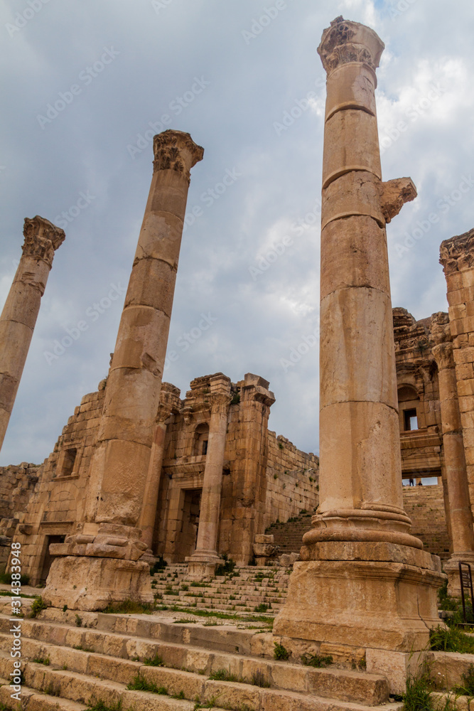 Ruins of Propylaeum in the ancient city Jerash, Jordan