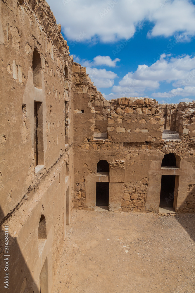 Ruins of Qasr Kharana (sometimes Harrana, al-Kharanah, Kharaneh, Kharana or Hraneh), desert castle in eastern Jordan