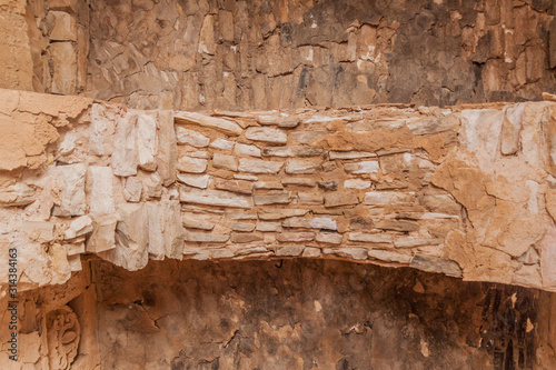 Vault at  Qasr Kharana (sometimes Harrana, al-Kharanah, Kharaneh or Hraneh), desert castle in eastern Jordan photo