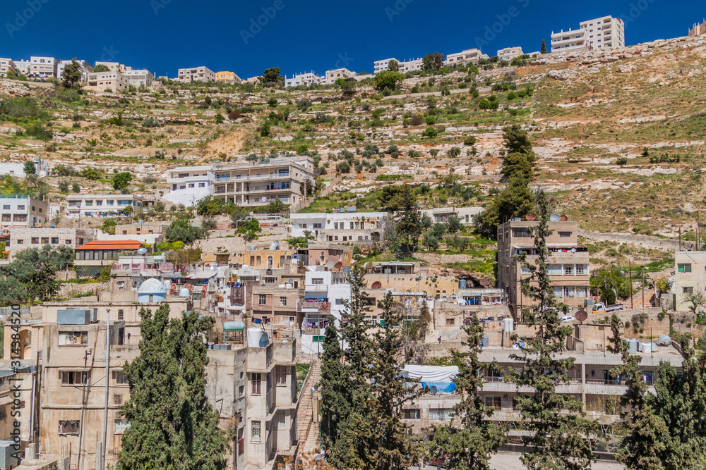 Houses on a slope in Salt town, Jordan