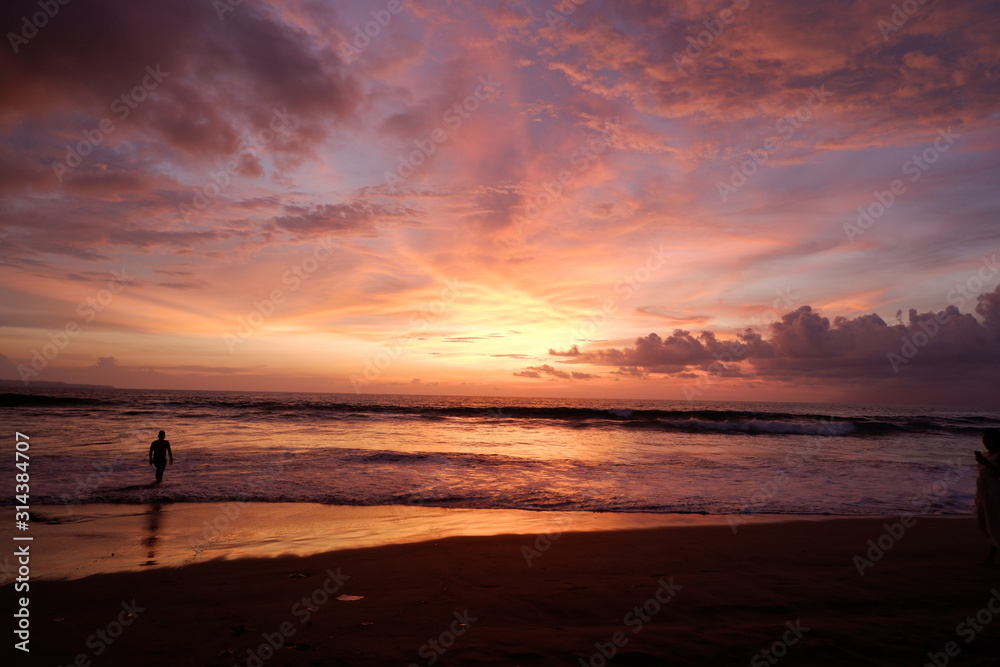 sunset on the beach