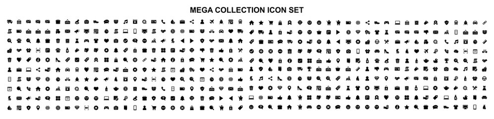 Mega set of icons in trendy line style. Business, ecommerce, finance, accounting. Big set Icons collection. Vector illustration