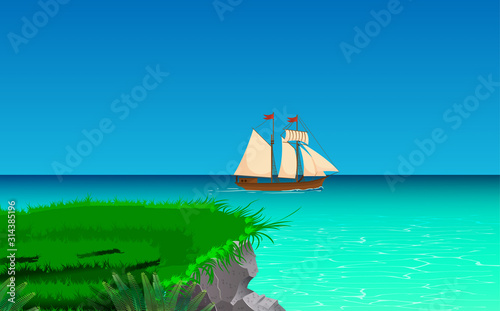 sailboat in the sea	