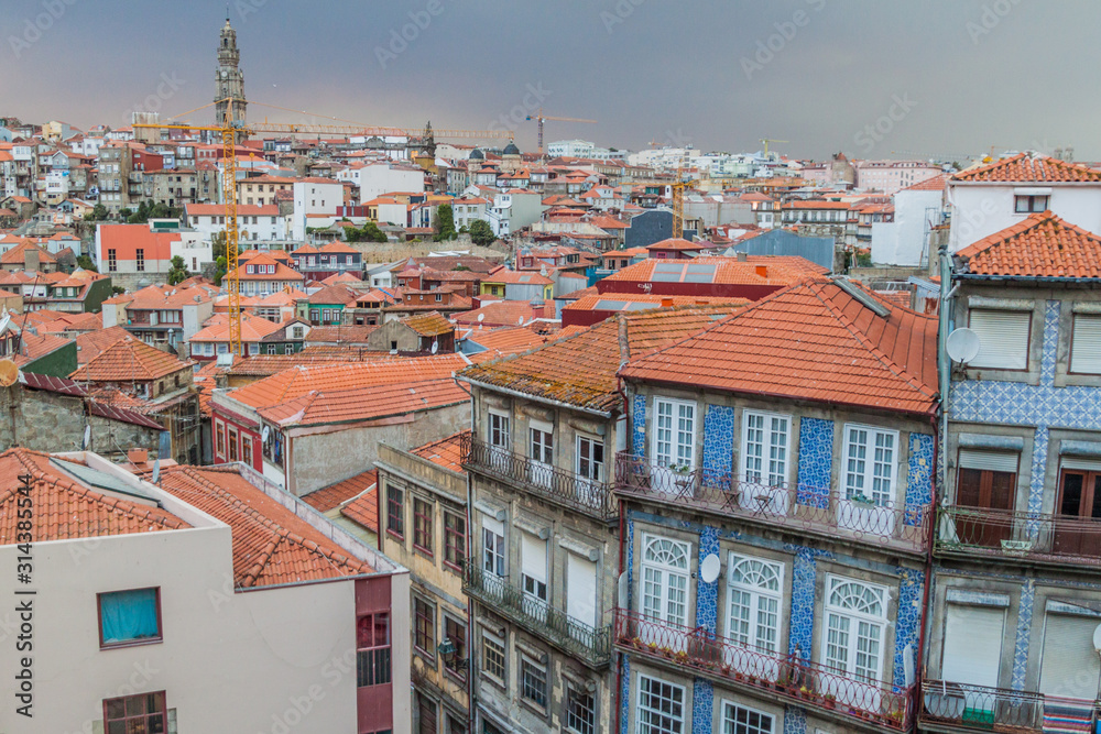 Skyline of the city Porto, Portugal.