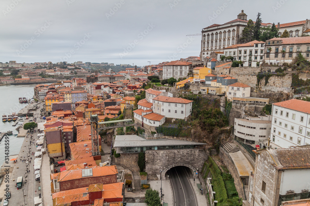 View of Douro river in Porto, Portugal.
