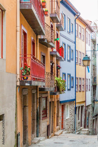Colorful houses in the center of Porto, Portugal.