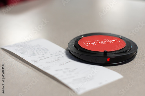 Wireless Calling System Restaurant or Pager Customers System with copy space. photo