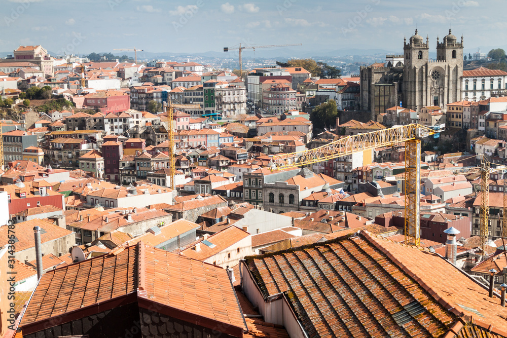 Skyline of the center of Porto, Portugal