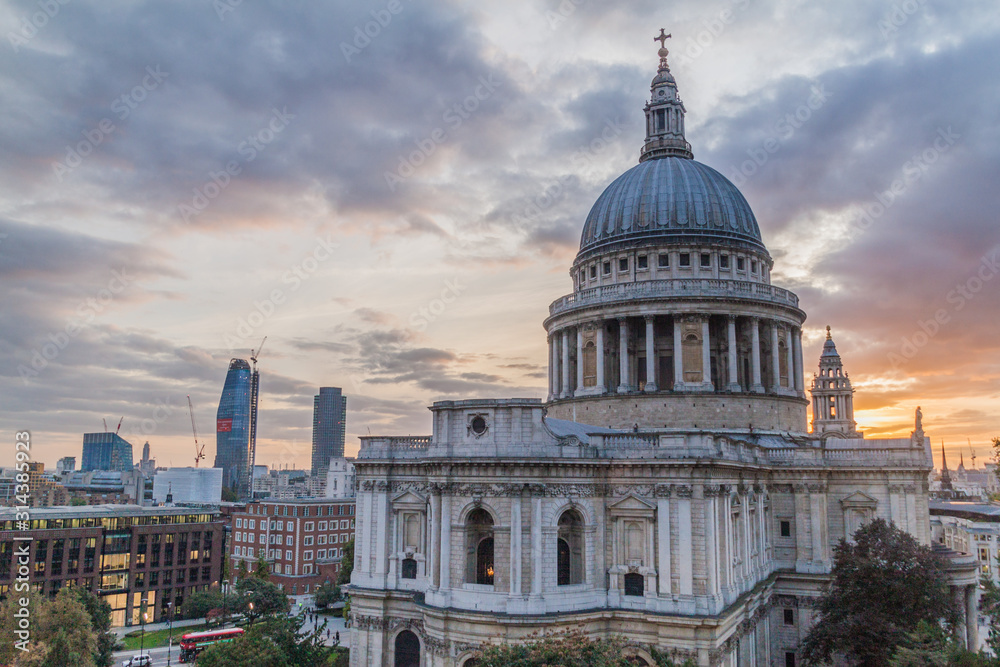 St Paul cathedral during sunset, London, United Kingdom