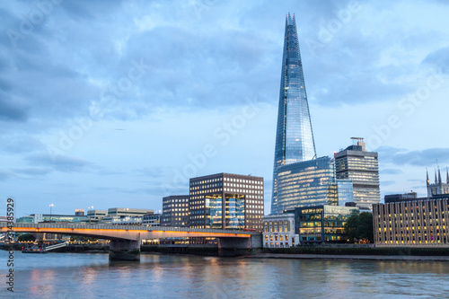 Night view of  river Thames,London Bridge and skyline of London, United Kingdom