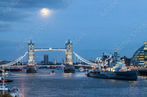 Night view of Tower Bridge in  London, United Kingdom © Matyas Rehak