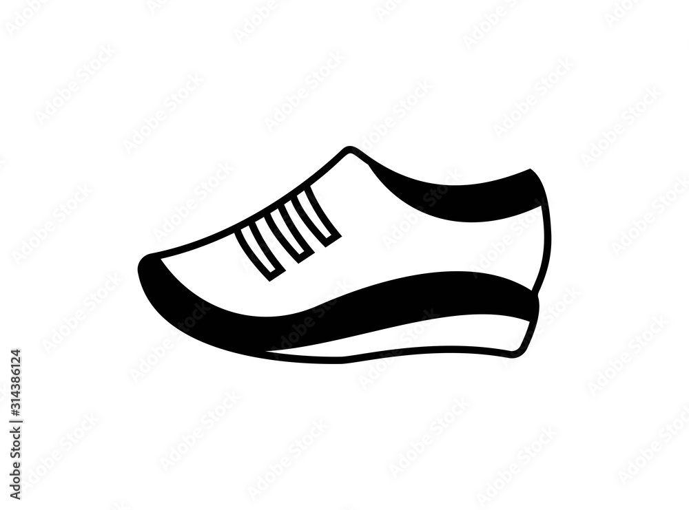 Icon of Shoes with Modern Concept. Design in Black Style Isolated on White Background. Suitable for Shoes Store Sign and More. Vector Illustration Icon of Shoes with Modern Concept. Design in Black Style Isolated on White Background. Suitable for Shoes Store Sign and More. Vector Illustration