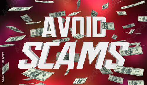 Obraz na plátne Avoid Scams Dont Be Fraud Warning Lose Money 3d Illustration