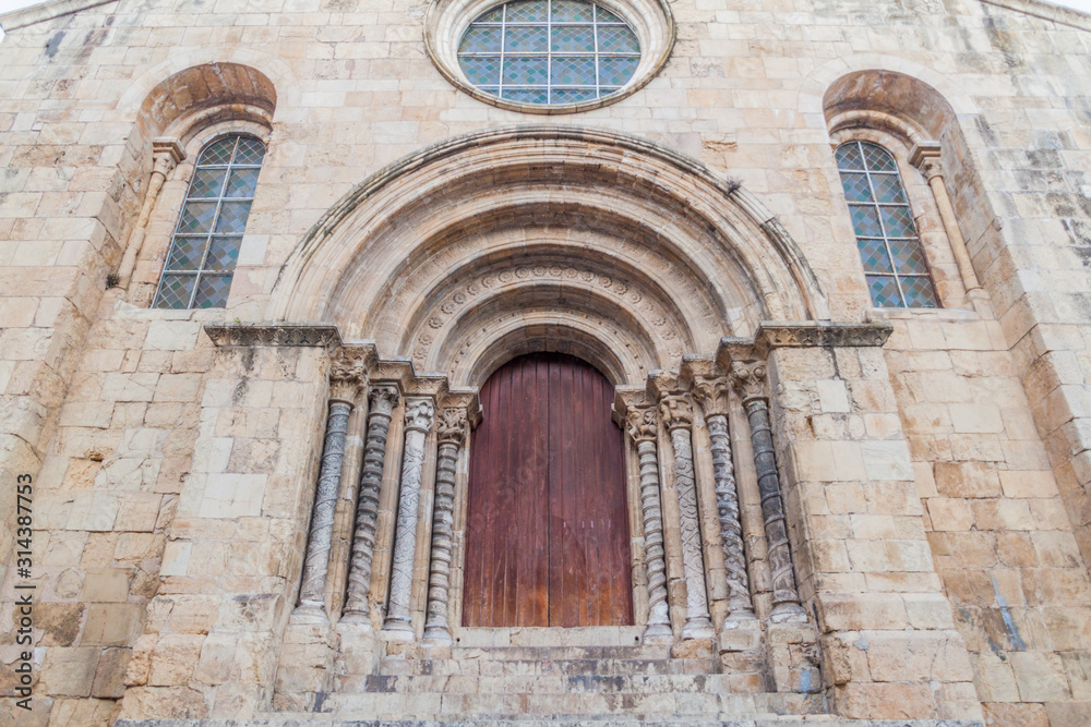 Portal of Igreja de Santiago (Sao Tiago) church in Coimbra, Portugal