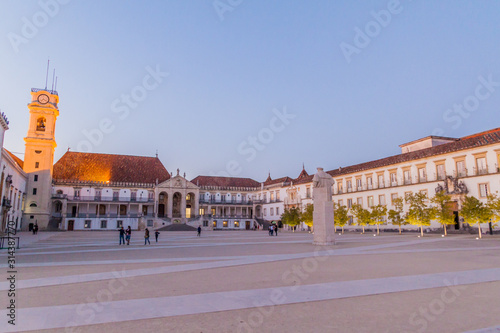 COIMBRA, PORTUGAL - OCTOBER 12, 2017: Buildings of the University of Coimbra, Portugal